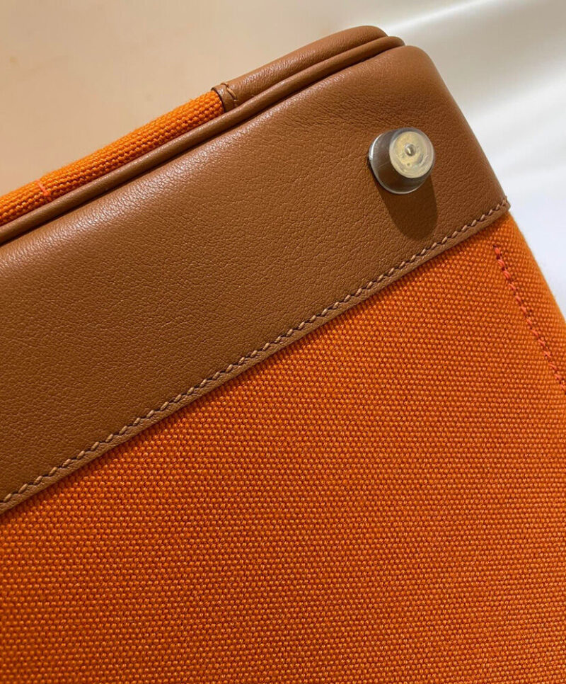 Hermes Birkin 35 Canvas & Swift Leather Cargo Orange